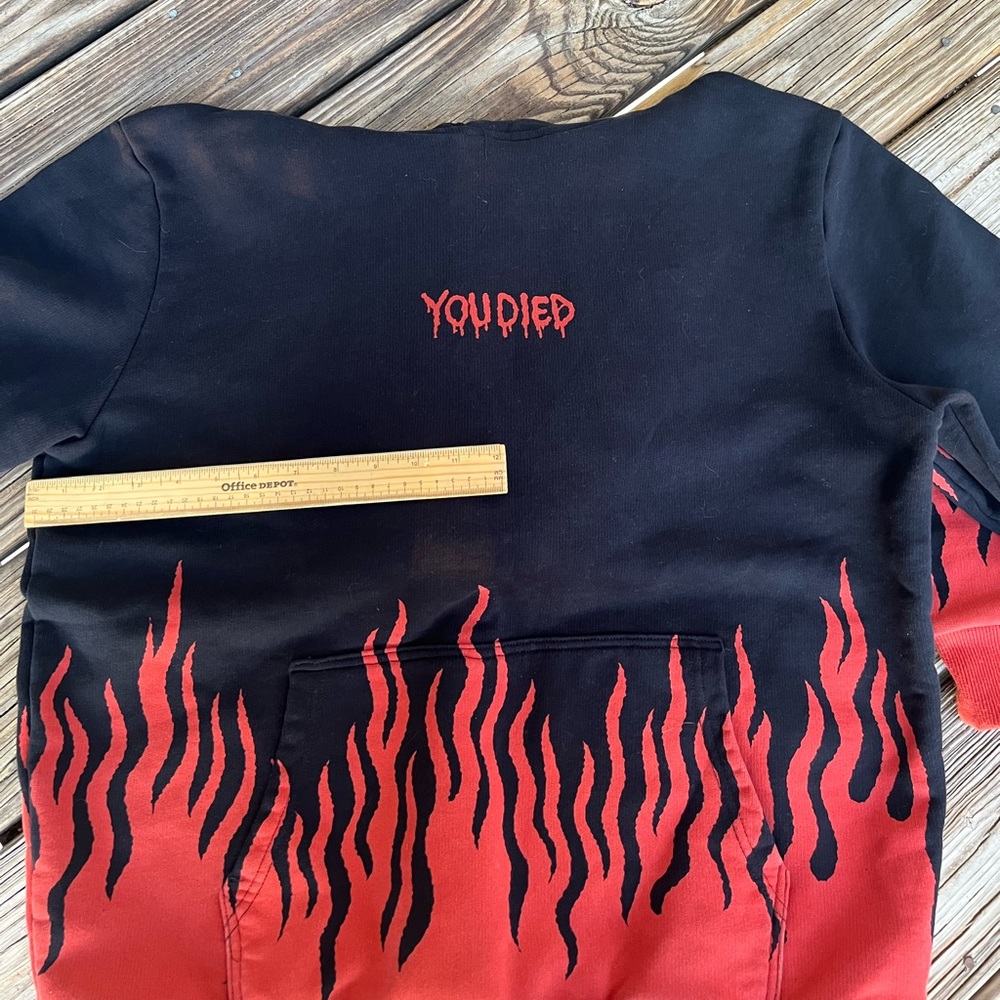 Cool Shirtz Black and Red Graphic Hoodie “You Died”- Like New